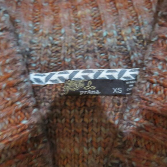 PRANA Clause Marled Knit V Neck Sweater in Sundried Terracotta - Size XS - Picture 15 of 15